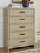 Calmoro - Five Drawer Chest - Gray - Stylish Home Furniture