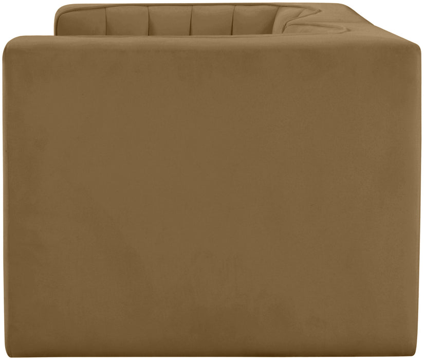 Rummi - Velvet Performance Fabric Upholstered 2 Piece Modular Loveseat - Stylish Home Furniture