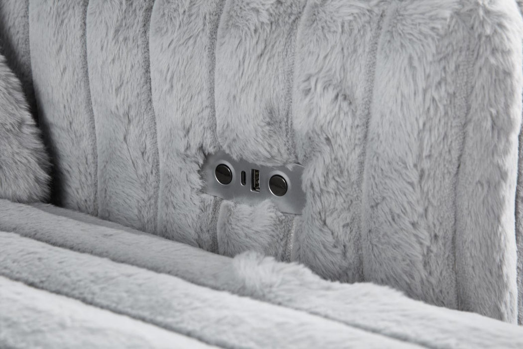 U309 - Corduroy Power 4 Seater Sofa - Gray