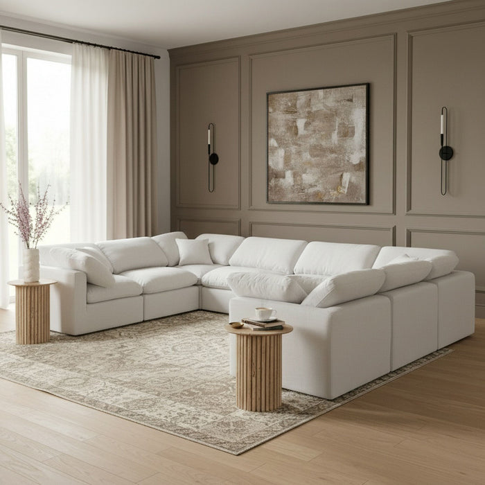 Indulge - Linen 8 Piece Modular Sectional - White