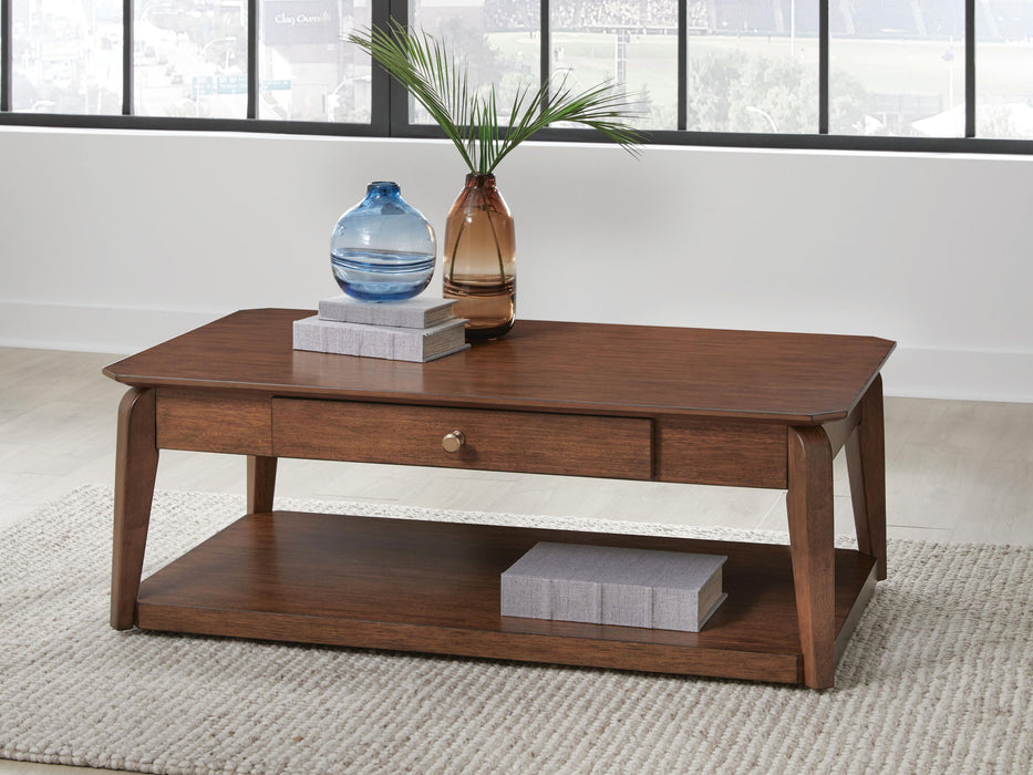 Trenmour - Rectangular Cocktail Table - Medium Brown - Stylish Home Furniture