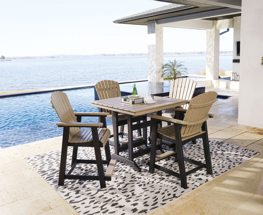 Fairen Trail - 5 Pc. - Counter Dining Set - Black / Driftwood - Stylish Home Furniture