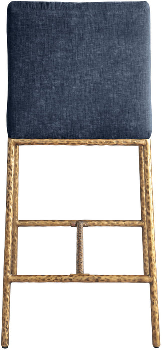 Reeves - Chenille Fabric Upholstered Counter Stool (Set of 2) - Gold Base