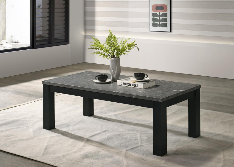 T230 - Melamine Top 3 Piece Table Set (Coffee And 2 End Tables) - Dark Gray
