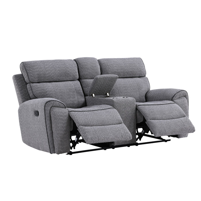 Omni - Console Loveseat With Dual Recliners - Gray