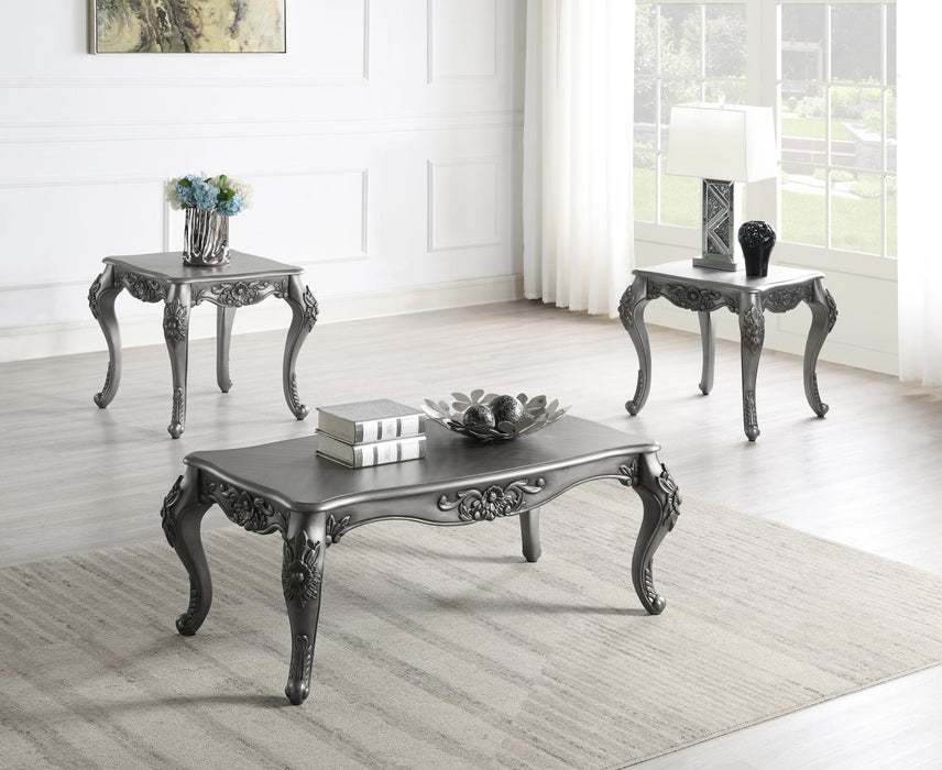 T206 - Coffee Table & 2 End Tables - Pearl Silver