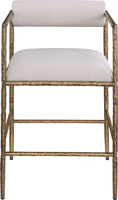 Axis - Linen Textured Beige Fabric Upholstered Counter Stool (Set of 2) - Stylish Home Furniture