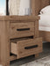 Oliandon - Two Drawer Night Stand - Light Brown - Stylish Home Furniture