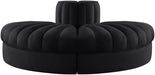 Rummi - Velvet Performance Fabric Upholstered 2 Piece  Rounded Modular Loveseat - Stylish Home Furniture