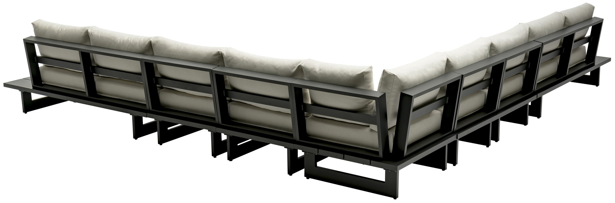 Maldives - 7 Piece Water Resistant Outdoor Patio Modular Sectional With Gray Base