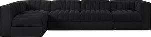 Rummi - Velvet Performance Fabric Upholstered 5 Piece Modular Sectional, L-Shaped (Right) - Stylish Home Furniture