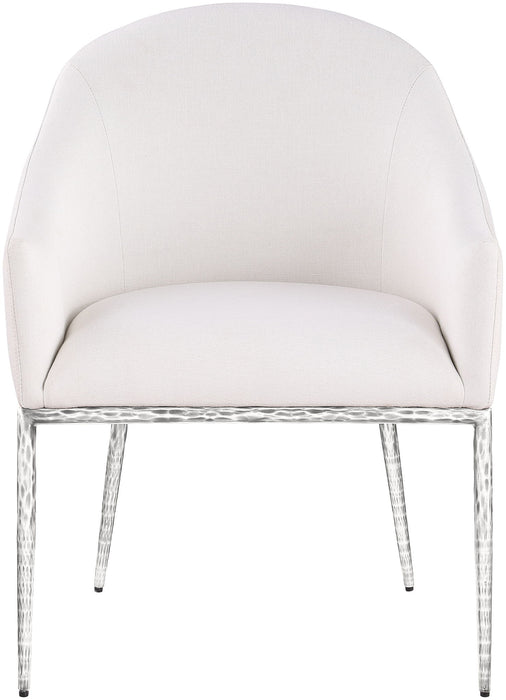 Ferro - Upholstered Dining Arm Chair With Brushed Silver Legs