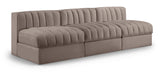 Rummi - Velvet Performance Fabric Upholstered 3 Piece Modular Armless Sofa - Stylish Home Furniture
