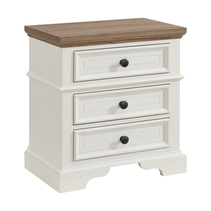 Eastwood - Youth 3-Drawer Nightstand - Brown And White - Stylish Home Furniture