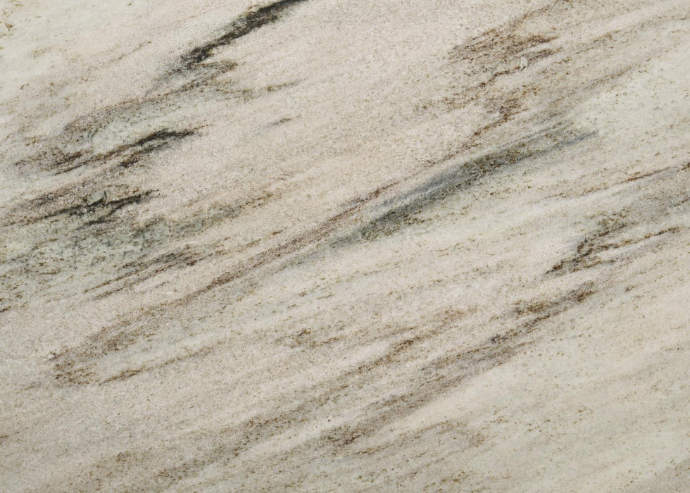 D070 - Oak Rectangular Dining Table With Marble Top - Golden Sand