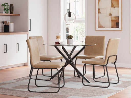 Pharwynn - 5 Pc. - Dining Room Table, 4 Side Chair - Black - Stylish Home Furniture
