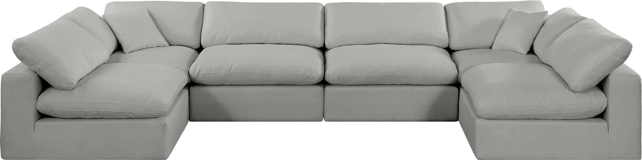 Comfy - 6 Piece Linen Modular Armless Sectional