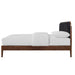 Hawthorne - 5/0 Queen Platform Bed With Chair arcoal Upholstered Headboard - Brown - Stylish Home Furniture