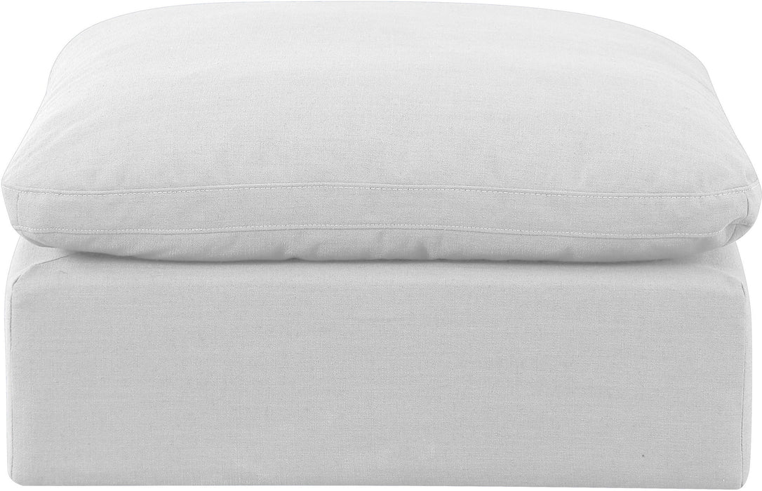 Indulge - Linen Ottoman - White - Stylish Home Furniture