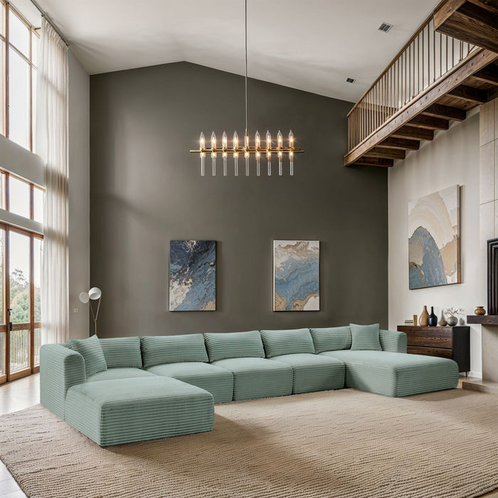 Shaggy - 6 Piece Modular Sectional With Chaise And Ottoman