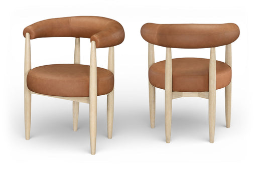 Sable - Vegan Leather Upholstered Dining Chair (Set of 2) - Painted Natural Base - Stylish Home Furniture