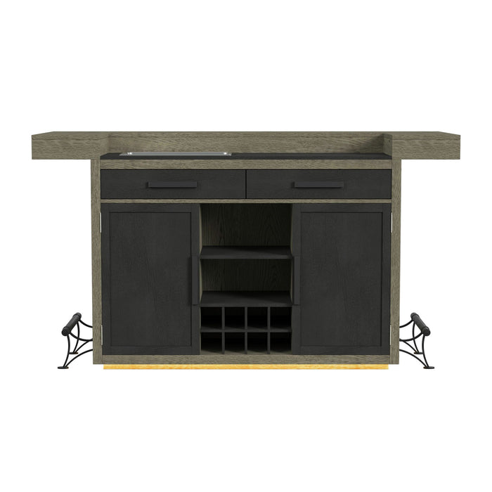 Jemma - Bar Table With Light - Gray And Dark Espresso - Stylish Home Furniture