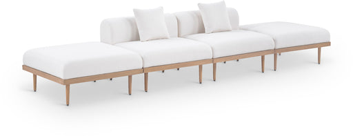 Laguna - 4 Piece 142" Outdoor Patio Armless Modular Sofa With 2 Backless Seats