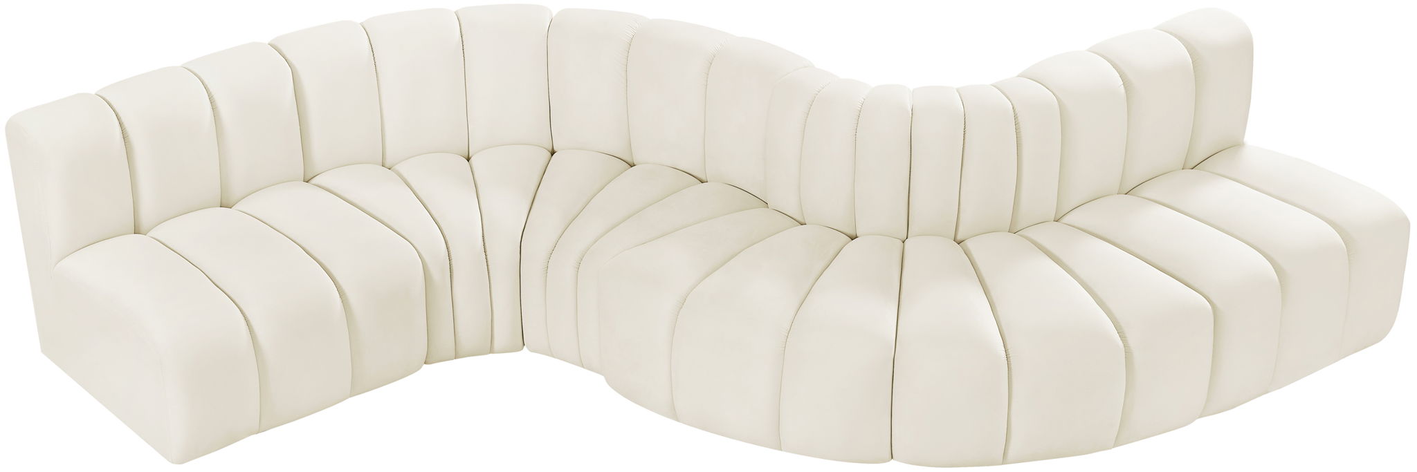 Arc - Velvet 6 Piece Curved Modular Sofa