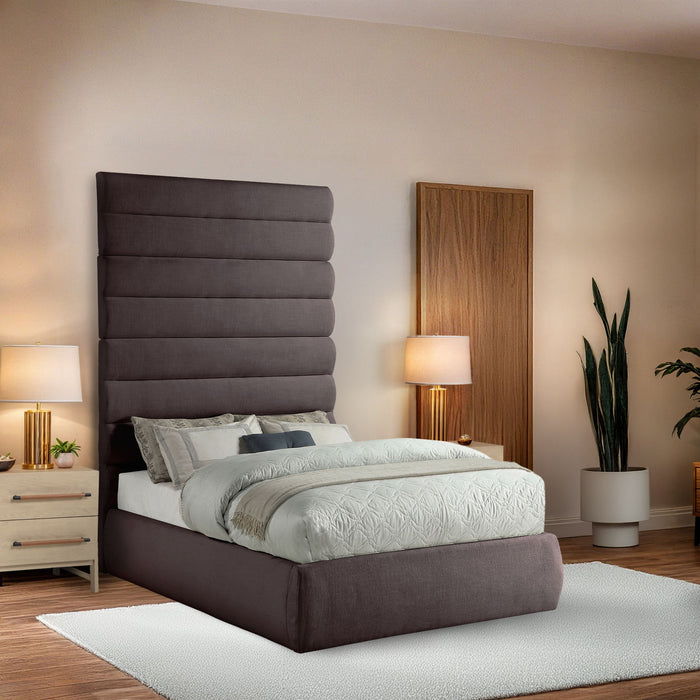 Adam - Linen Fabric Bed With 89" Headboard