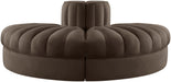 Rummi - Velvet Performance Fabric Upholstered 2 Piece  Rounded Modular Loveseat - Stylish Home Furniture
