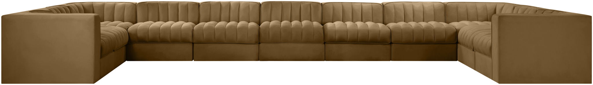 Rummi - Velvet Performance Fabric Upholstered 11 Piece Modular Sectional - Stylish Home Furniture