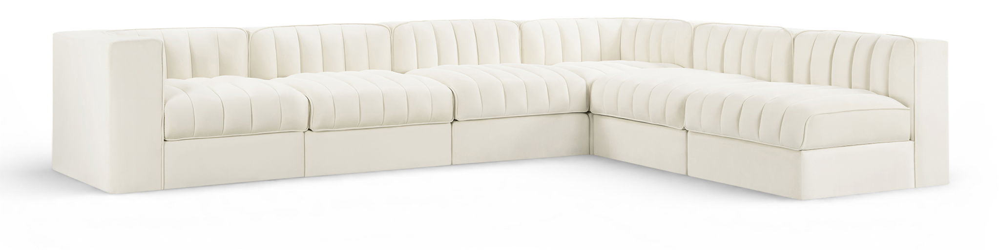 Rummi - Velvet Performance Fabric Upholstered 6 Piece Modular Sectional (With 3 Corner Chairs) - Stylish Home Furniture