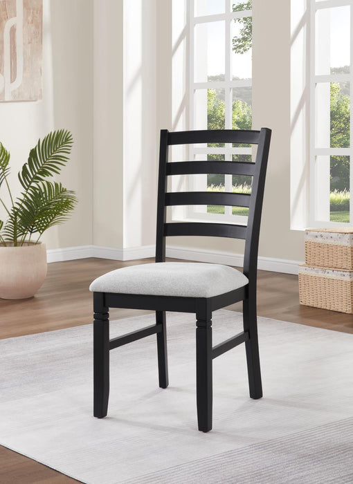 D198 - 6 Piece Dining Room Set (Dining Table, 4 Chairs, Bench) - Black / Dark Brown