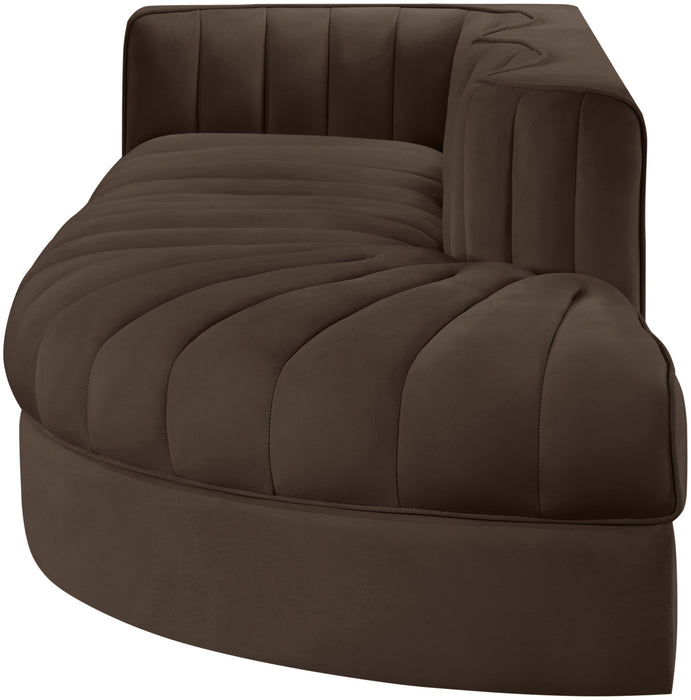 Rummi - Velvet Performance Fabric Upholstered 3 Piece Modular Sectional - Stylish Home Furniture