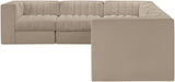 Rummi - Velvet Performance Fabric Upholstered 6 Piece Modular Sectional (With 3 Corner Chairs) - Stylish Home Furniture