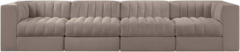 Rummi - Velvet Performance Fabric Upholstered 4 Piece Modular Sofa - Stylish Home Furniture