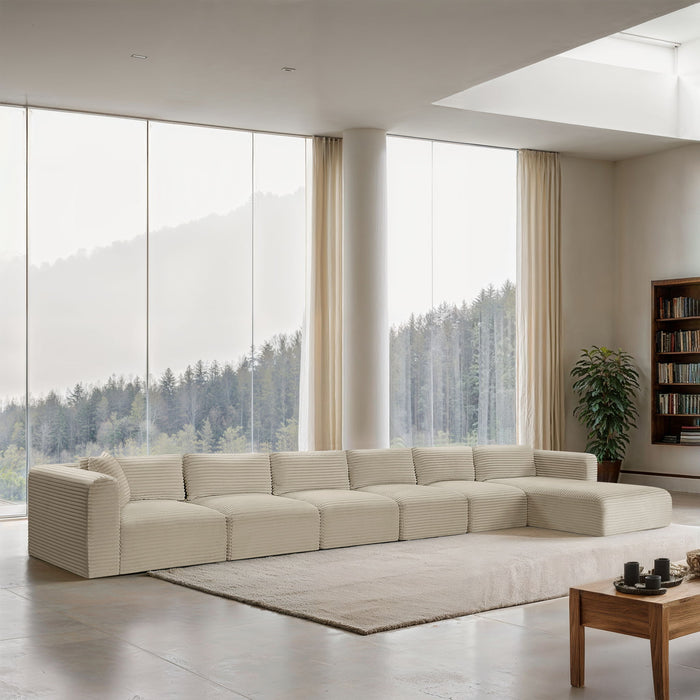 Shaggy - 6 Piece Modular Sectional With Chaise