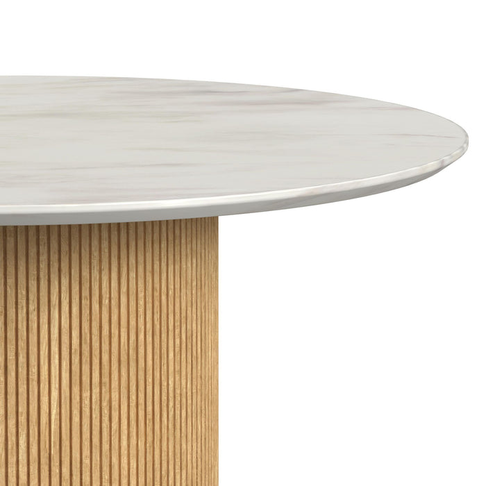 Sylvie - Round Dining Table With Faux Marble Top - Stylish Home Furniture