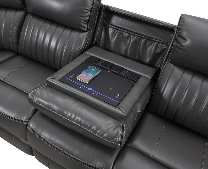 U23 - 3 Piece Power Reclining Sectional With Screen - Gray