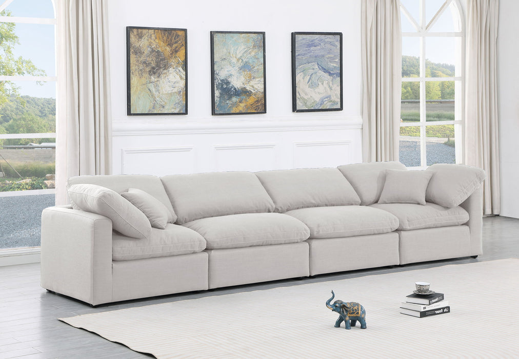 Indulge - Linen 4 Piece Modular Sofa - White