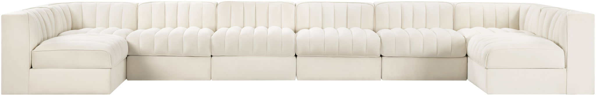 Rummi - Velvet Performance Fabric Upholstered 8 Piece Modular Sectional (With 2 Corner Chairs) - Stylish Home Furniture