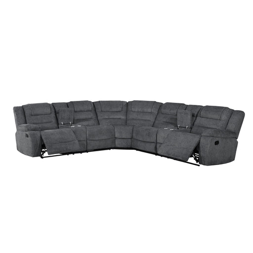 Redondo - 3 Piece Manual Sectional (2 Loveseats & Wedge) - Dark Gray - Stylish Home Furniture