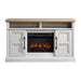Villa - Console With 23" Fireplace Insert - White & Natural - Stylish Home Furniture