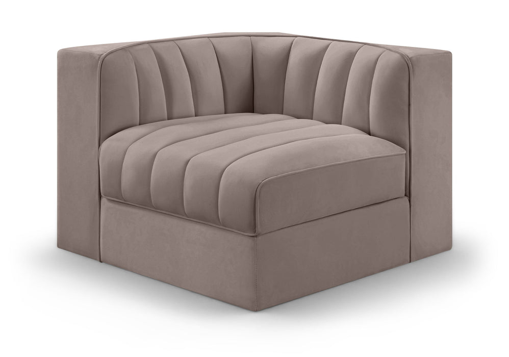 Rummi - Velvet Performance Fabric Upholstered Modular Corner Chair - Stylish Home Furniture
