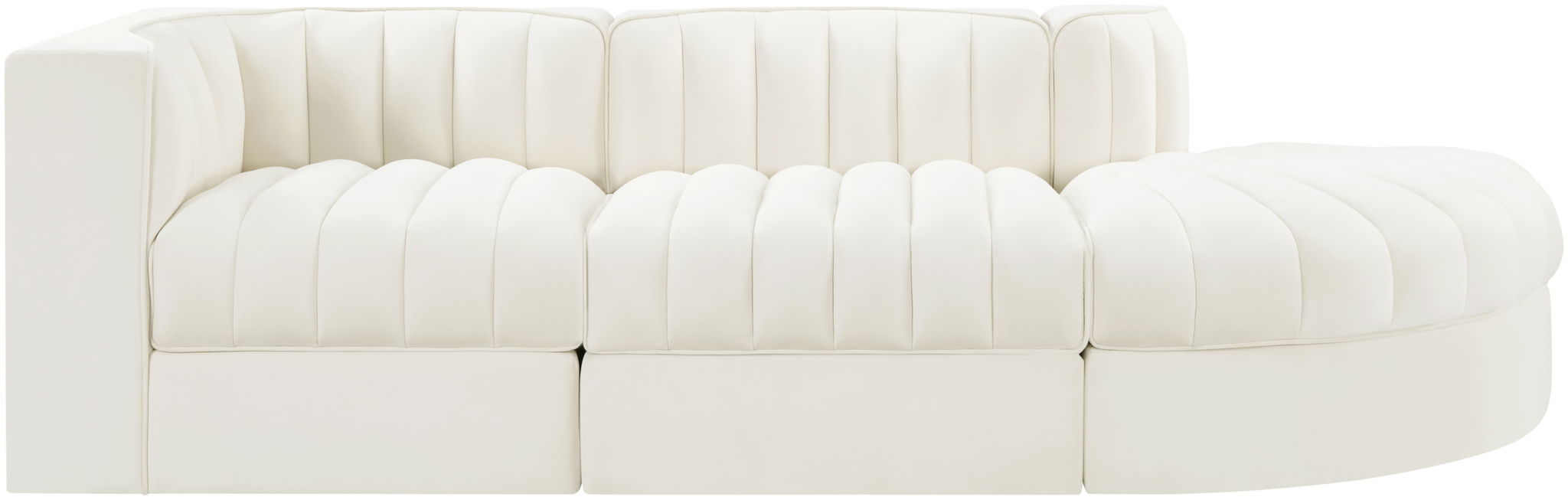 Rummi - Velvet Performance Fabric Upholstered 3 Piece Modular Sectional - Stylish Home Furniture