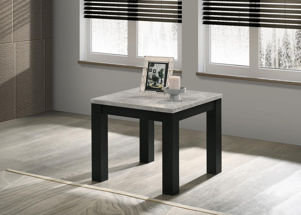 T233 - Melamine Top 3 Piece Table Set (Coffee And 2 End Tables) - Black / White