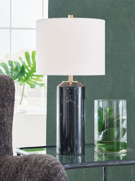 Hanzila - Poly Table Lamp - Black / Gold Finish - Stylish Home Furniture