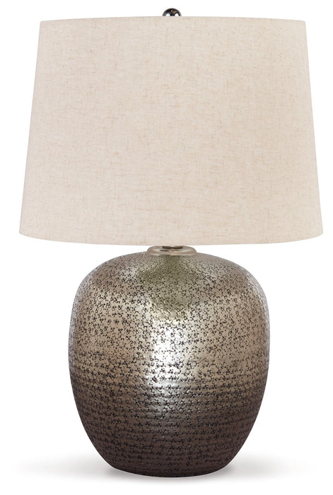 Magalie - Metal Table Lamp  - Antique Silver Finish - Stylish Home Furniture