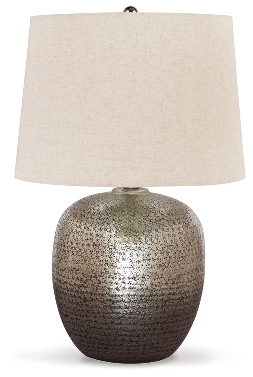Magalie - Metal Table Lamp  - Antique Silver Finish - Stylish Home Furniture