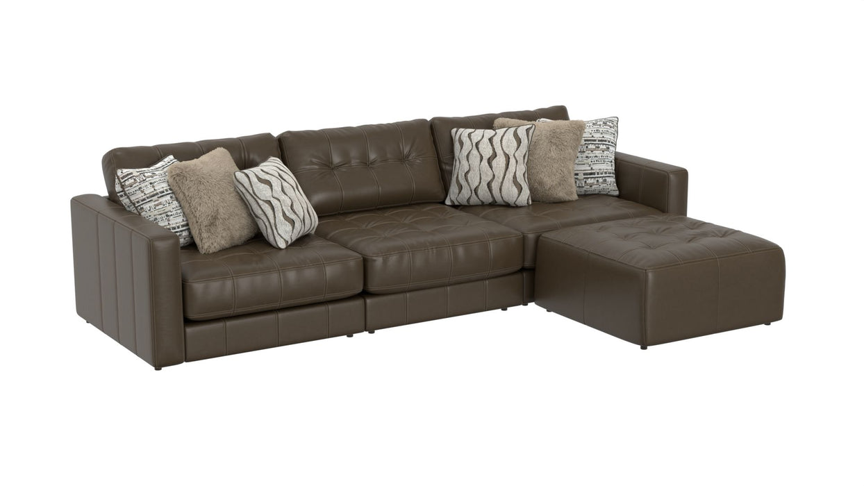 Siena - 4 Piece Modular Sectional With Cuddler Seat Cushions And Included Accent Pillows - Chocolate - Stylish Home Furniture